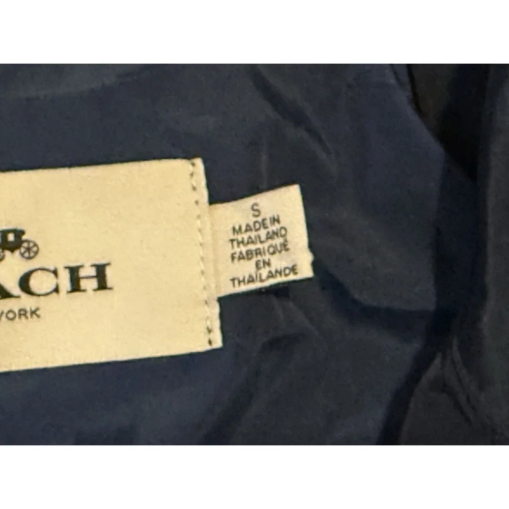 COACH Men's Nylon Trainer Hooded Windbreaker Jacket Blue Camo Outdoor SZ Small - Picture 12 of 14